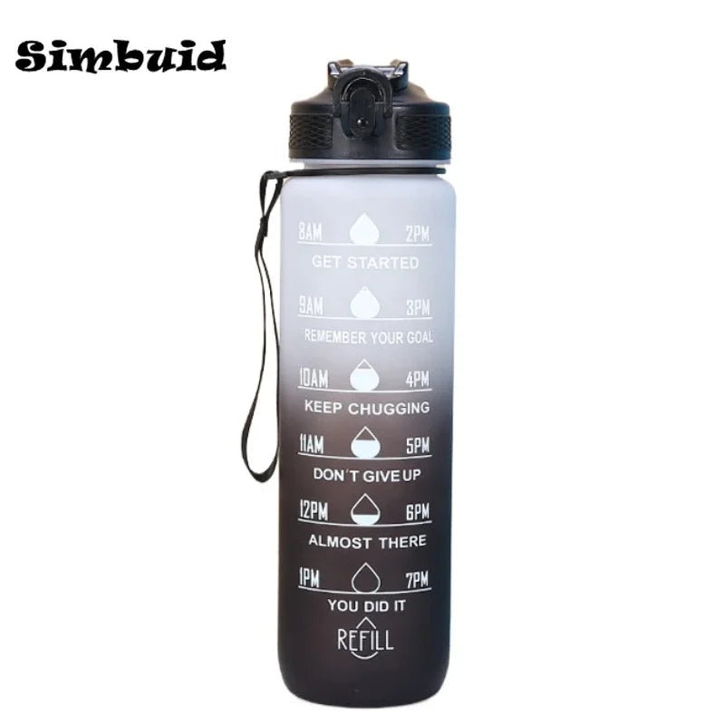 600-1000ml Motivational Water Bottle with Time Markers