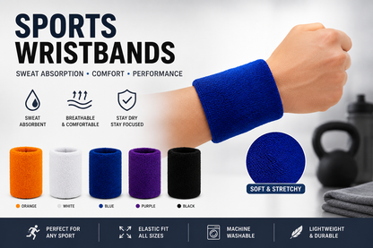 8 x 10 cm Absorbent Sports Wristbands