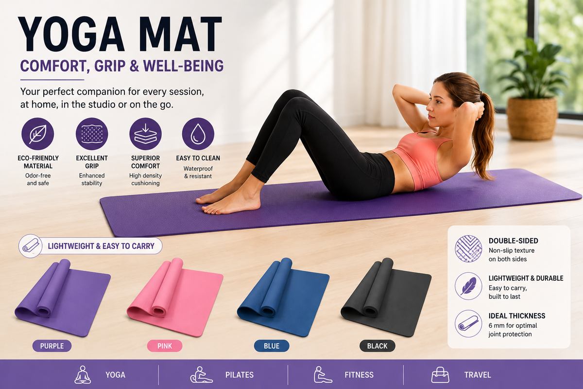 4mm Non-Slip Yoga & Fitness Mat