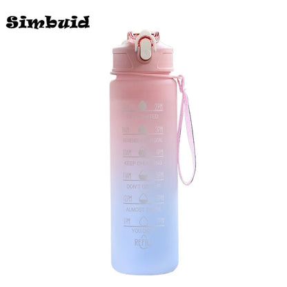 600-1000ml Motivational Water Bottle with Time Markers