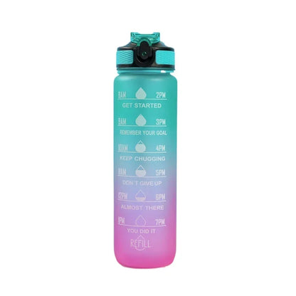 600-1000ml Motivational Water Bottle with Time Markers