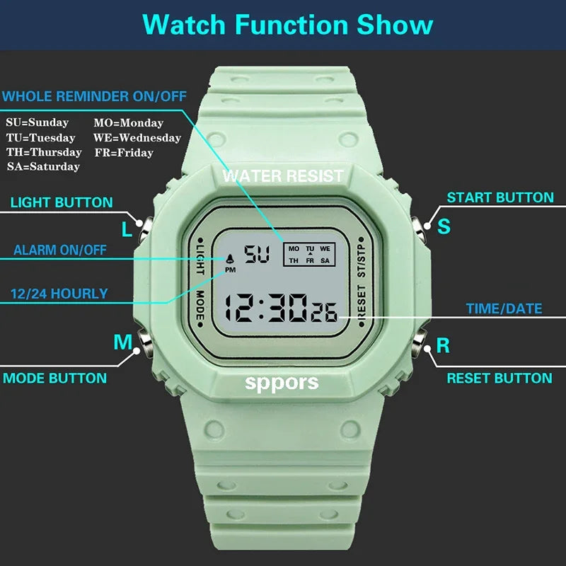 Montre de sport LED pour femmes