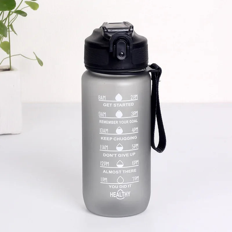 600-1000ml Motivational Water Bottle with Time Markers