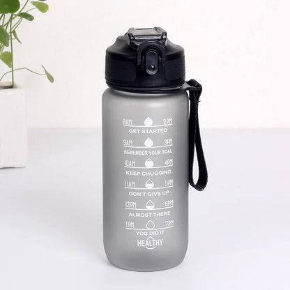 600-1000ml Motivational Water Bottle with Time Markers