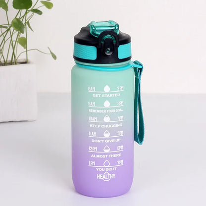 600-1000ml Motivational Water Bottle with Time Markers
