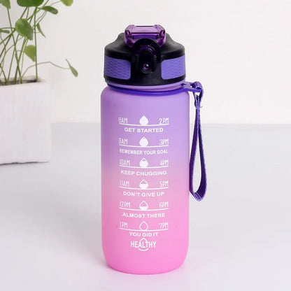 600-1000ml Motivational Water Bottle with Time Markers