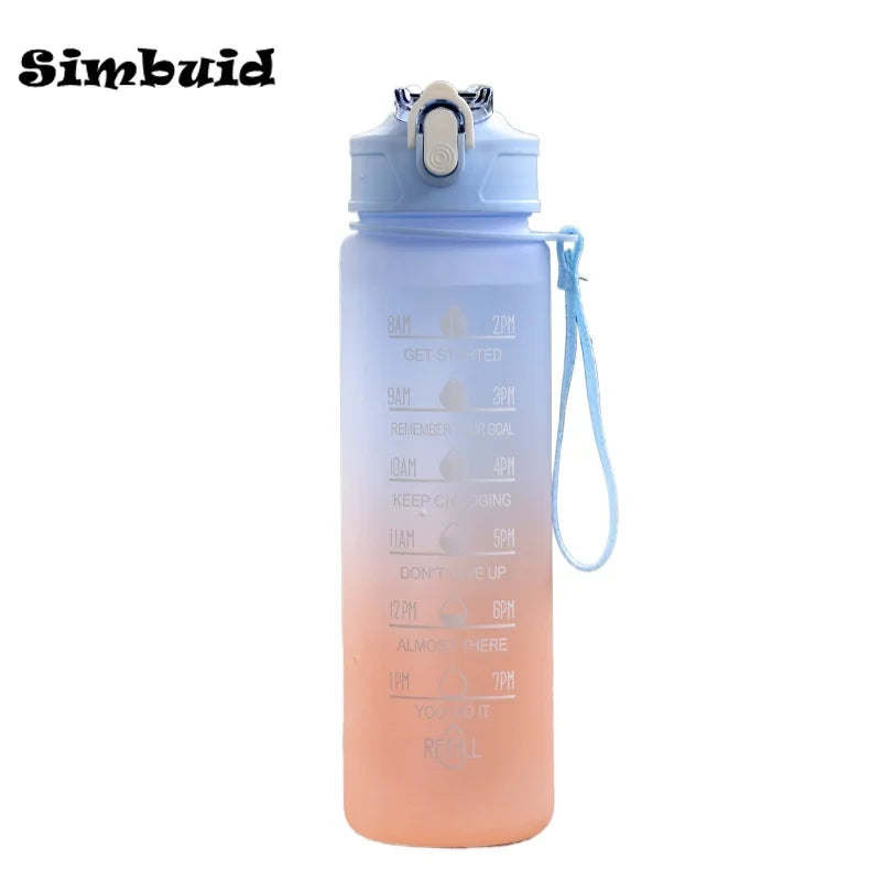 600-1000ml Motivational Water Bottle with Time Markers
