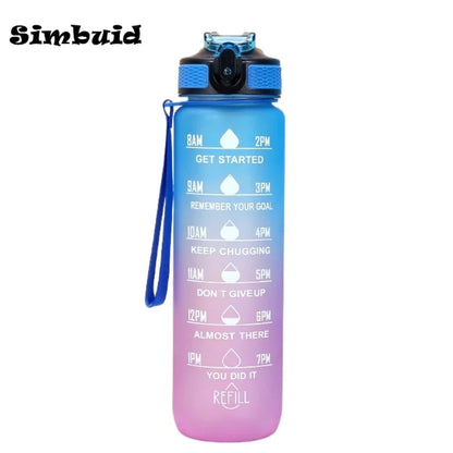 600-1000ml Motivational Water Bottle with Time Markers
