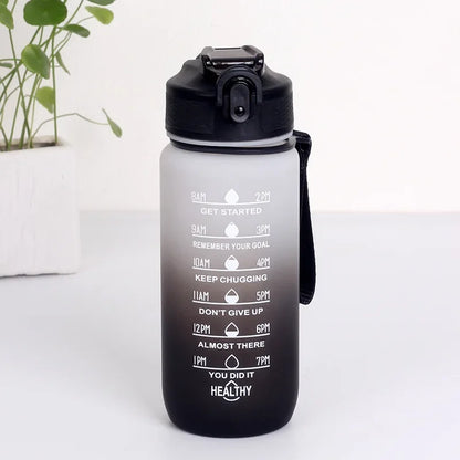 600-1000ml Motivational Water Bottle with Time Markers