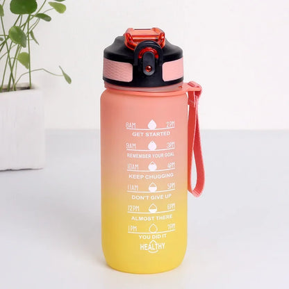 600-1000ml Motivational Water Bottle with Time Markers