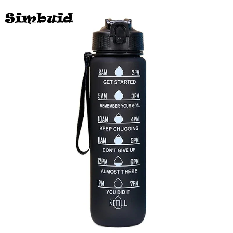 600-1000ml Motivational Water Bottle with Time Markers