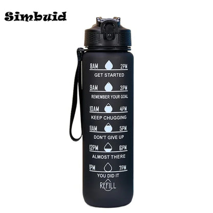 600-1000ml Motivational Water Bottle with Time Markers
