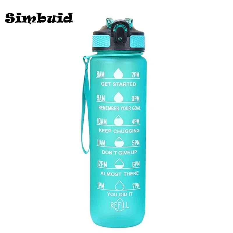 600-1000ml Motivational Water Bottle with Time Markers