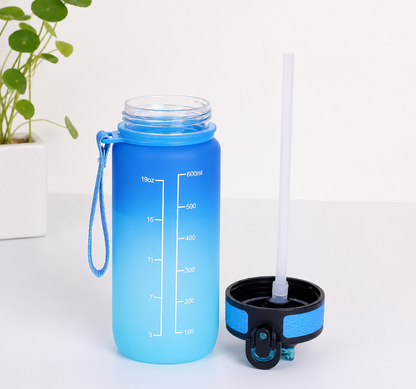 600-1000ml Motivational Water Bottle with Time Markers