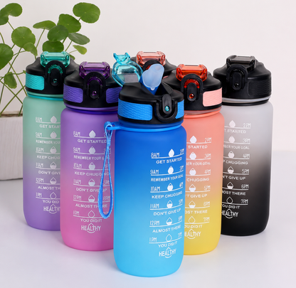 600-1000ml Motivational Water Bottle with Time Markers