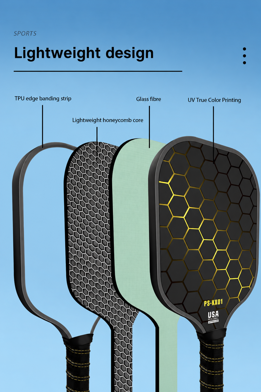 Carbon Fiber Pickleball Paddle Set
